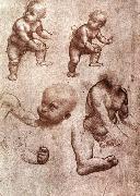 Leonardo  Da Vinci Study of a child oil on canvas